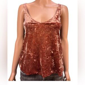 H&M Crushed Velvet Copper Color V-Neck Tank Small